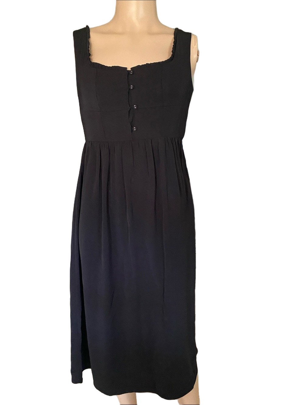 Petal & Pup Black Midi Peasant Tank Dress gb3